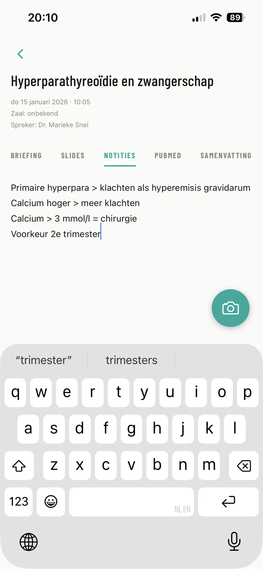 Notities maken bij een sessie